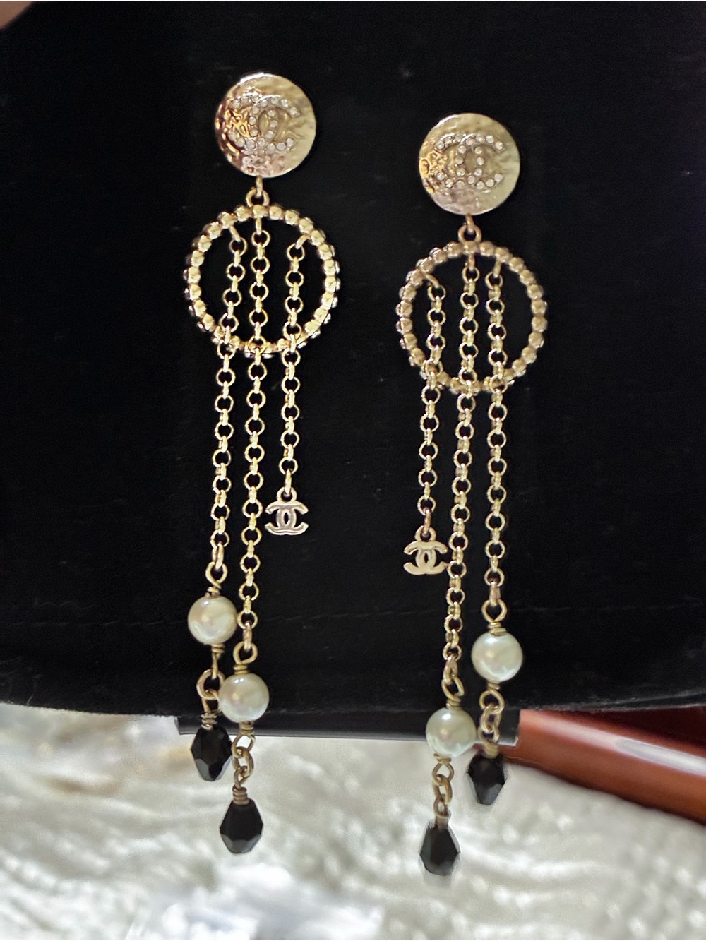 Double C Swing- Chain-Festival- Boho - Drop- Beaded- STUNNING Earring